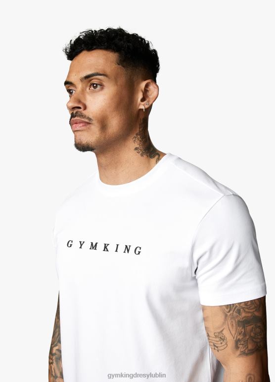 Gym King mężczyźni Koszulka z nadrukiem liniowym TBB0Z65 odzież biały