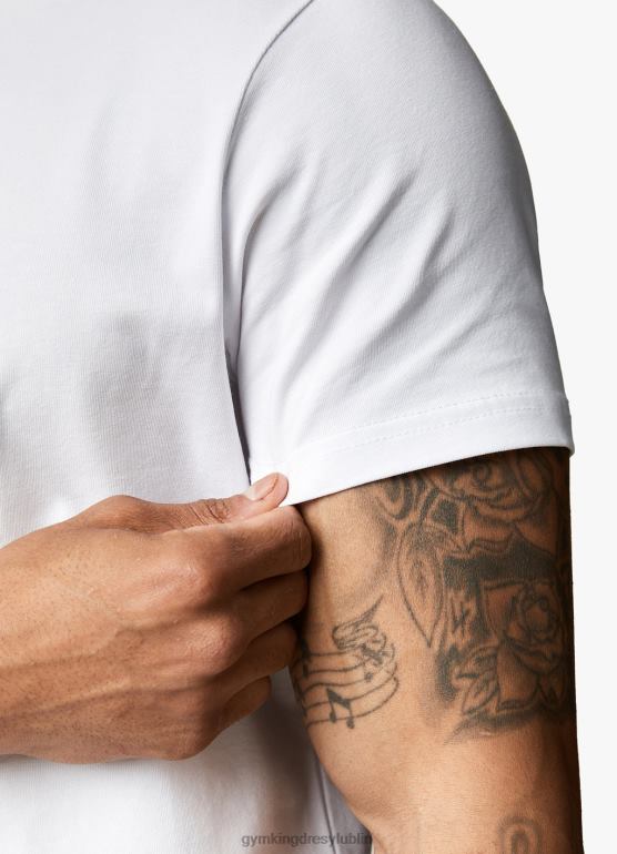 Gym King mężczyźni Koszulka z nadrukiem liniowym TBB0Z65 odzież biały