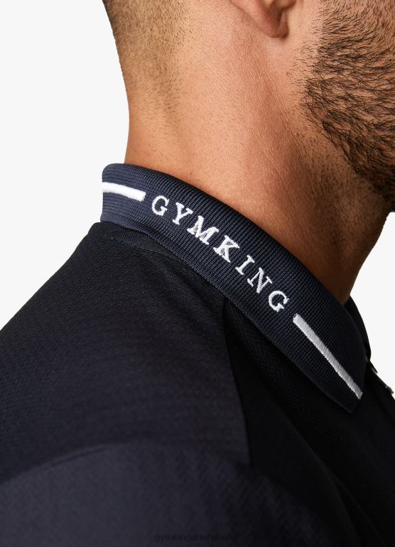 Gym King mężczyźni charakterystyczna haftowana koszulka polo TBB0Z79 odzież marynarka wojenna