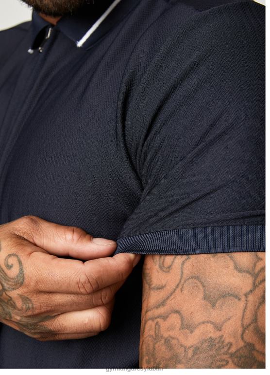 Gym King mężczyźni charakterystyczna haftowana koszulka polo TBB0Z79 odzież marynarka wojenna