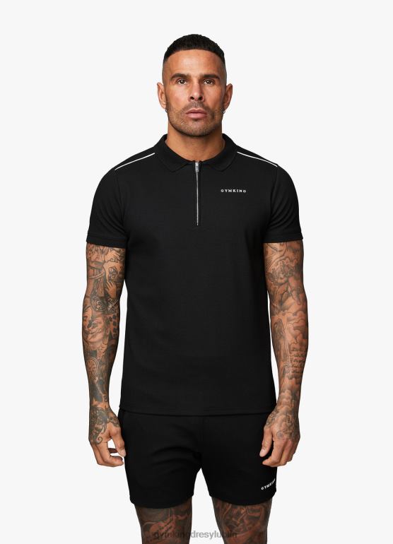 Gym King mężczyźni charakterystyczne dzianinowe polo TBB0Z70 odzież czarny