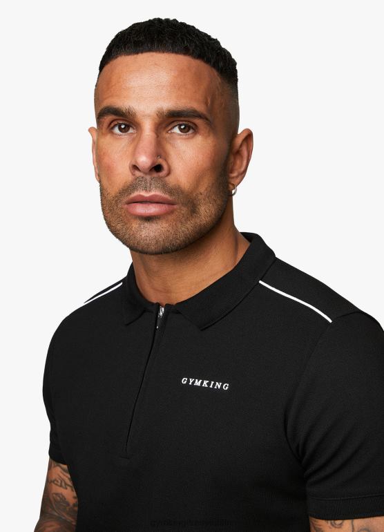 Gym King mężczyźni charakterystyczne dzianinowe polo TBB0Z70 odzież czarny