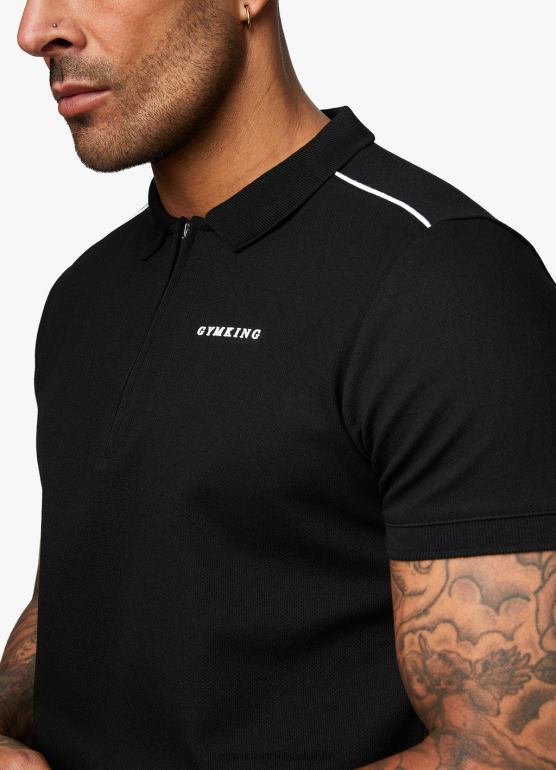 Gym King mężczyźni charakterystyczne dzianinowe polo TBB0Z70 odzież czarny