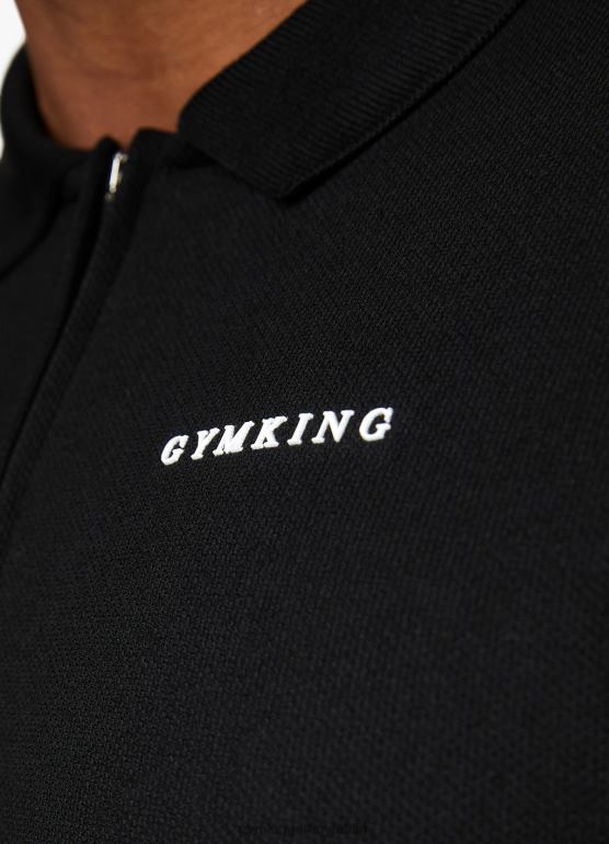 Gym King mężczyźni charakterystyczne dzianinowe polo TBB0Z70 odzież czarny