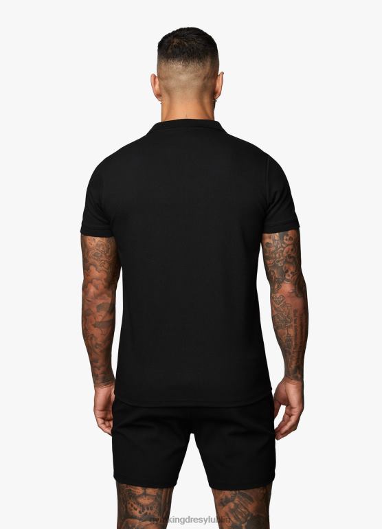 Gym King mężczyźni charakterystyczne dzianinowe polo TBB0Z70 odzież czarny