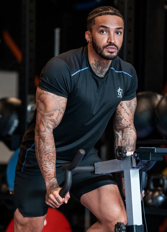 Gym King mężczyźni elastyczna koszulka TBB0Z33 odzież czarny