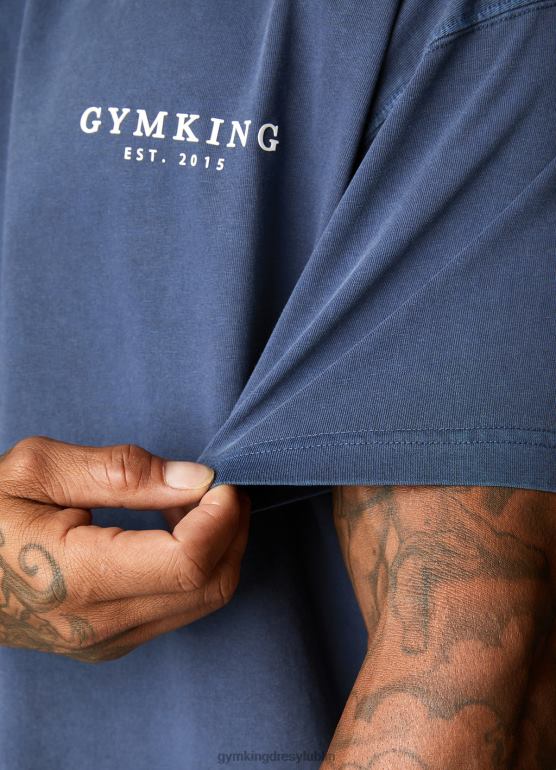 Gym King mężczyźni est. prana koszulka Legacy TBB0Z8 odzież umyty indygo