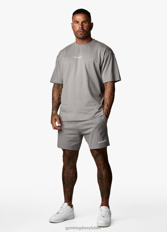Gym King mężczyźni koszulka działu szkoleniowego TBB0Z34 odzież szaro-biały