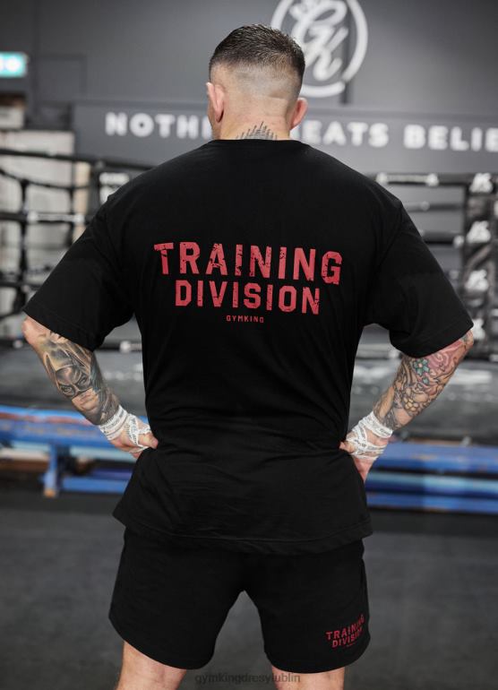 Gym King mężczyźni koszulka działu szkoleniowego TBB0Z52 odzież Czarny czerwony