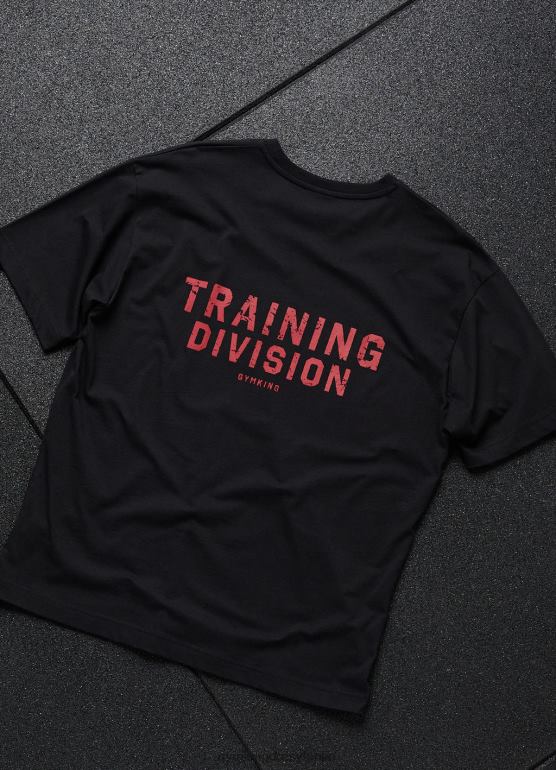 Gym King mężczyźni koszulka działu szkoleniowego TBB0Z52 odzież Czarny czerwony