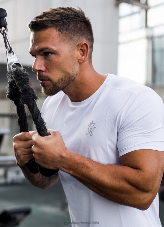 Gym King mężczyźni koszulka energetyczna TBB0Z21 odzież biały