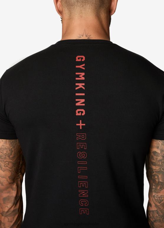Gym King mężczyźni koszulka odporna TBB0Z41 odzież Czarny czerwony
