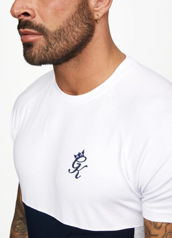 Gym King mężczyźni koszulka z kontrastowym panelem TBB0Z62 odzież granatowy/biały