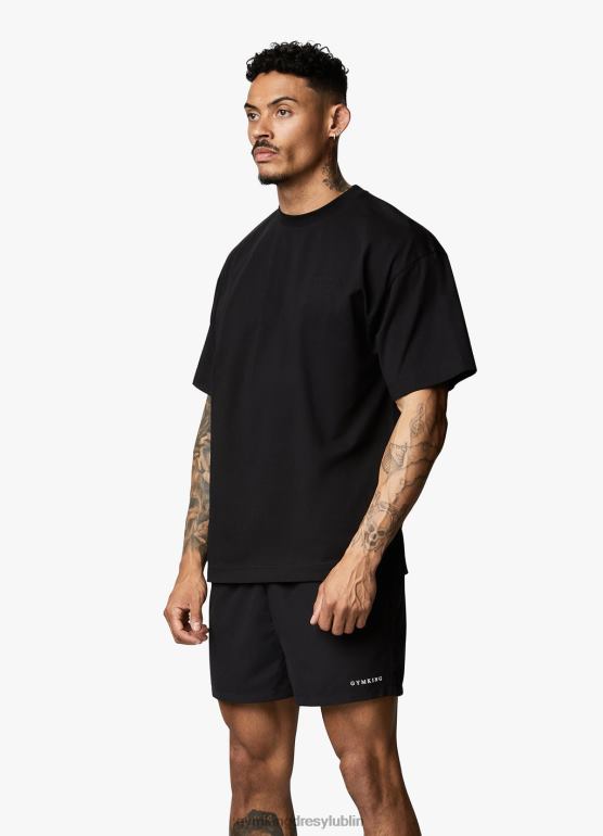 Gym King mężczyźni koszulka z liniowym łukiem TBB0Z75 odzież czarny