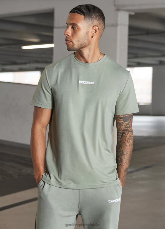 Gym King mężczyźni koszulka z logo pudełka TBB0Z19 odzież miękkie khaki