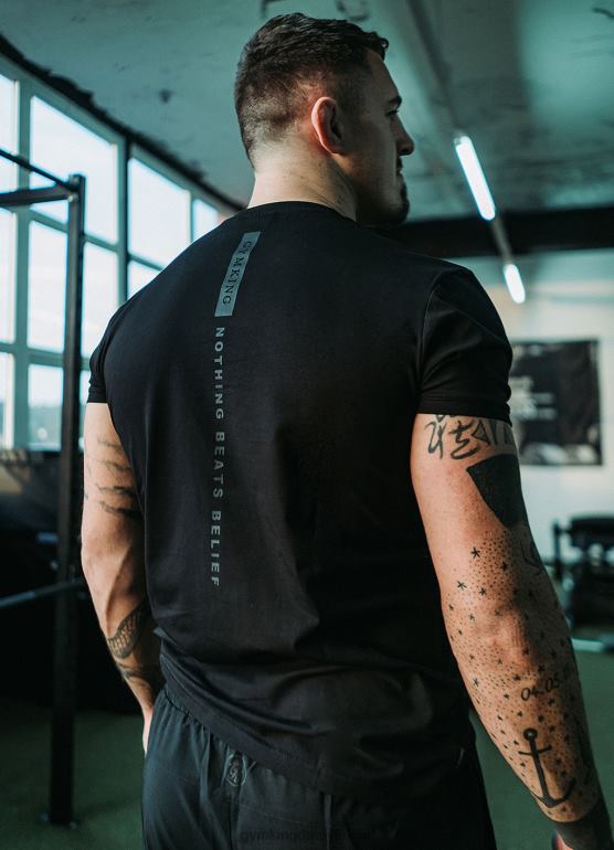 Gym King mężczyźni nic nie przebije koszulki z wiarą TBB0Z13 odzież czarny