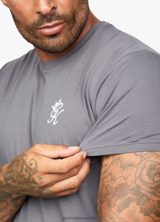 Gym King mężczyźni podstawowa koszulka z jerseyu TBB0Z78 odzież ciemno szary