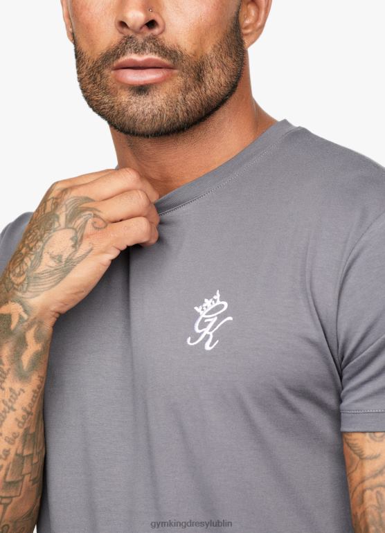 Gym King mężczyźni podstawowa koszulka z jerseyu TBB0Z78 odzież ciemno szary