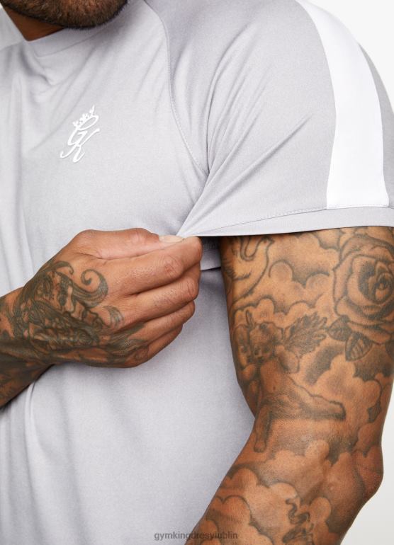 Gym King mężczyźni rdzeń plus koszulka z poliestru TBB0Z14 odzież szary melanż/biały