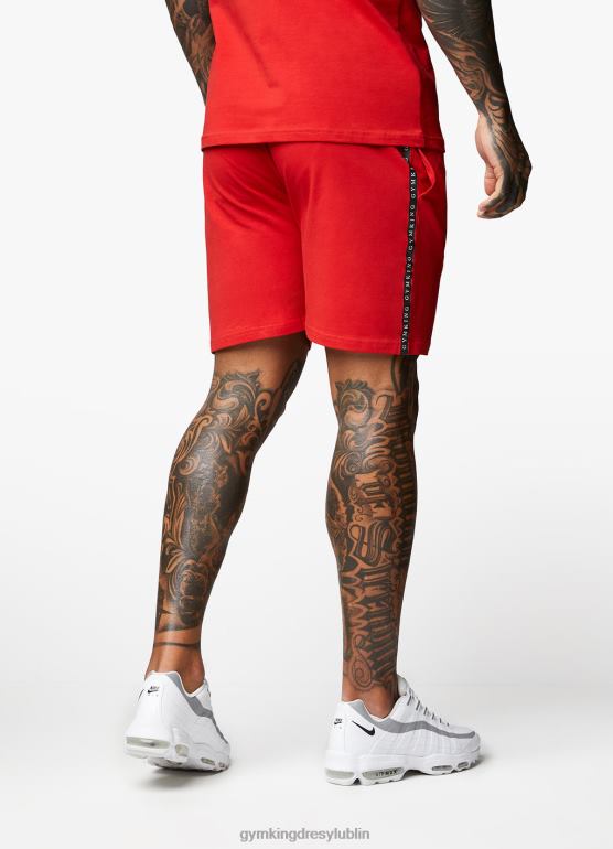 Gym King mężczyźni Krótka koszulka z taśmą TBB0Z154 odzież czerwony pośpiech