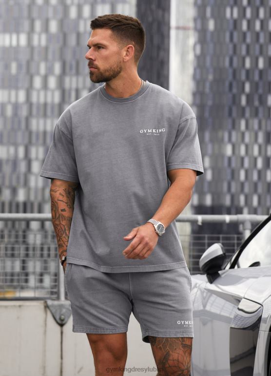 Gym King mężczyźni est. dziedzictwo krótkie TBB0Z91 odzież wyprany szary