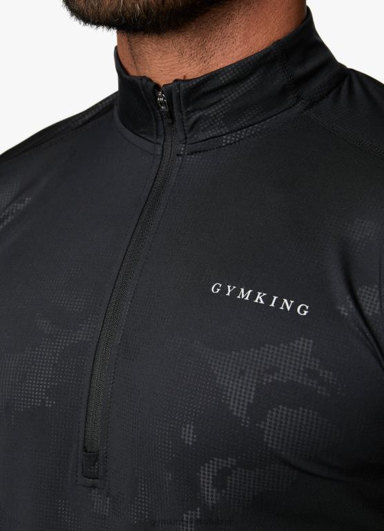 Gym King mężczyźni Wytłoczony lejek z zamkiem błyskawicznym w kolorze camo 1/4 TBB0Z168 odzież czarny