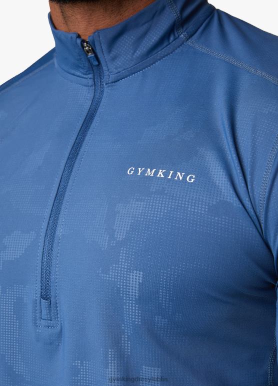 Gym King mężczyźni Wytłoczony lejek z zamkiem błyskawicznym w kolorze camo 1/4 TBB0Z170 odzież błękit księżyca