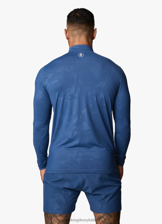 Gym King mężczyźni Wytłoczony lejek z zamkiem błyskawicznym w kolorze camo 1/4 TBB0Z170 odzież błękit księżyca