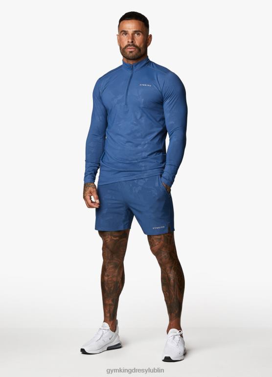 Gym King mężczyźni Wytłoczony lejek z zamkiem błyskawicznym w kolorze camo 1/4 TBB0Z170 odzież błękit księżyca