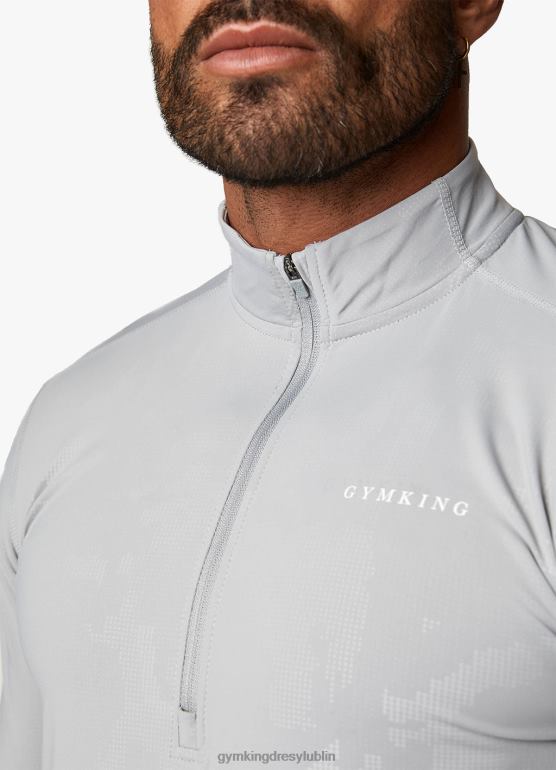 Gym King mężczyźni Wytłoczony lejek z zamkiem błyskawicznym w kolorze camo 1/4 TBB0Z172 odzież mętny szary