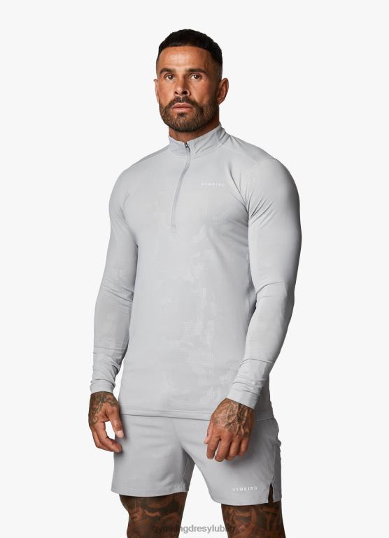 Gym King mężczyźni Wytłoczony lejek z zamkiem błyskawicznym w kolorze camo 1/4 TBB0Z172 odzież mętny szary