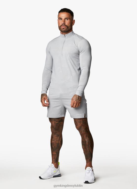 Gym King mężczyźni Wytłoczony lejek z zamkiem błyskawicznym w kolorze camo 1/4 TBB0Z172 odzież mętny szary