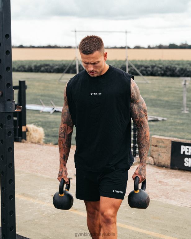 Gym King mężczyźni czołg dywizji szkoleniowej TBB0Z181 odzież czarny biały