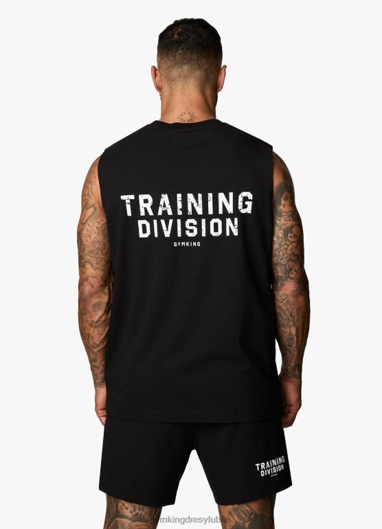 Gym King mężczyźni czołg dywizji szkoleniowej TBB0Z181 odzież czarny biały