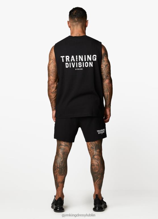 Gym King mężczyźni czołg dywizji szkoleniowej TBB0Z181 odzież czarny biały