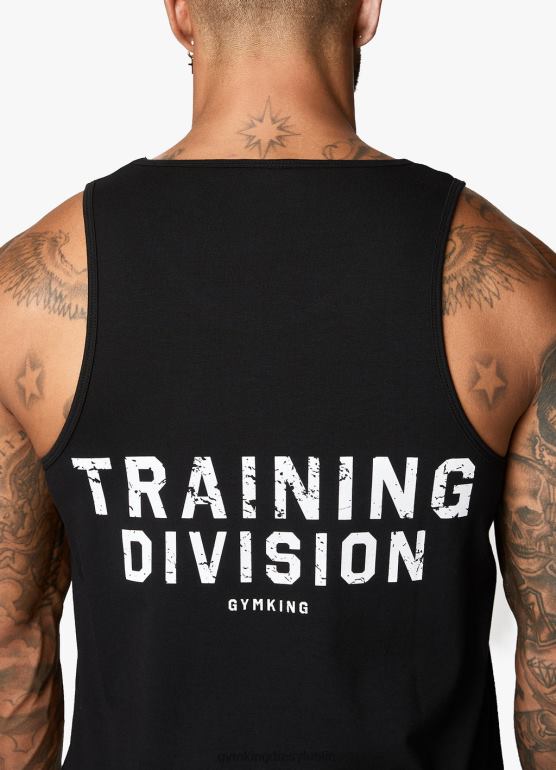 Gym King mężczyźni kamizelka działu szkoleniowego TBB0Z182 odzież czarny biały