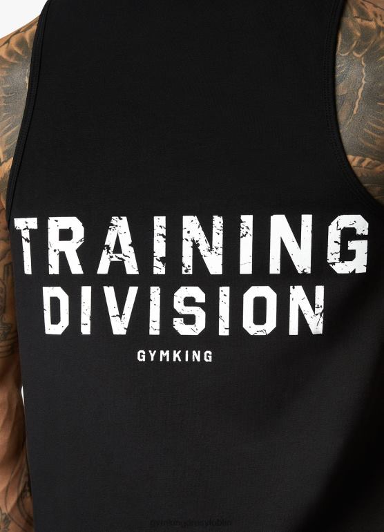 Gym King mężczyźni kamizelka działu szkoleniowego TBB0Z182 odzież czarny biały