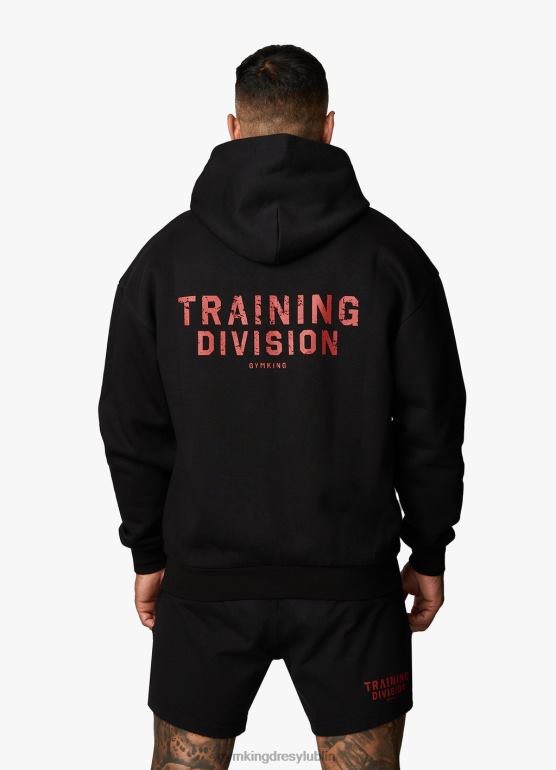 Gym King mężczyźni kaptur działu szkoleniowego TBB0Z186 odzież Czarny czerwony