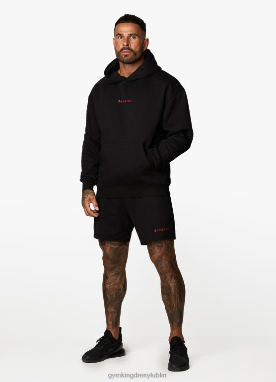 Gym King mężczyźni kaptur działu szkoleniowego TBB0Z186 odzież Czarny czerwony