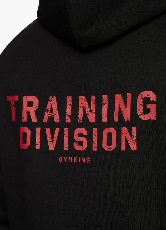 Gym King mężczyźni kaptur działu szkoleniowego TBB0Z186 odzież Czarny czerwony