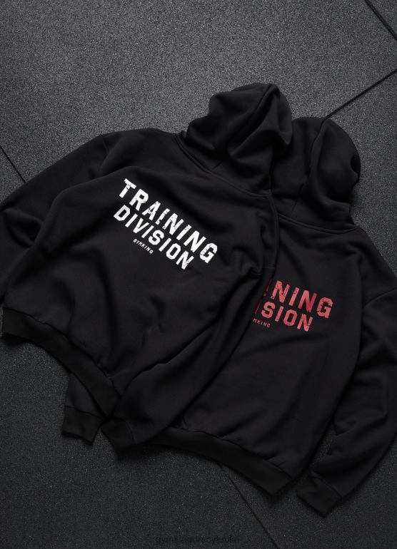 Gym King mężczyźni kaptur działu szkoleniowego TBB0Z186 odzież Czarny czerwony