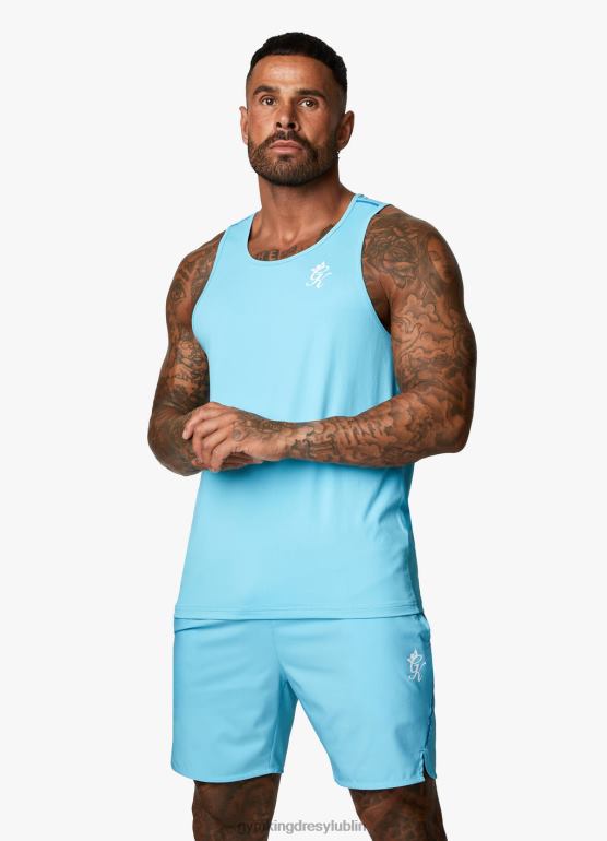 Gym King mężczyźni kontrastowa, elastyczna kamizelka TBB0Z173 odzież wodny/niebieski