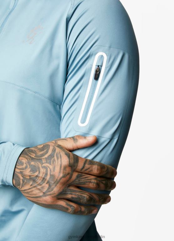 Gym King mężczyźni kontrastowy, elastyczny zamek błyskawiczny o długości 1/4 TBB0Z198 odzież dymny niebieski