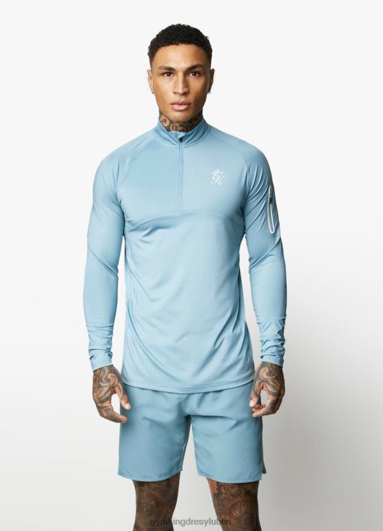 Gym King mężczyźni kontrastowy, elastyczny zamek błyskawiczny o długości 1/4 TBB0Z198 odzież dymny niebieski