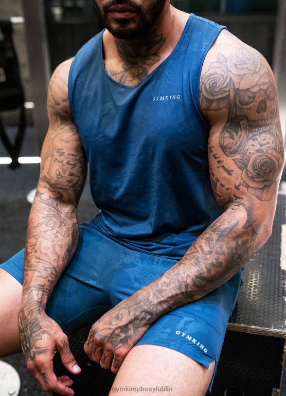 Gym King mężczyźni wytłoczona kamizelka moro TBB0Z169 odzież błękit księżyca