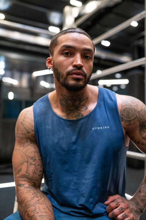 Gym King mężczyźni wytłoczona kamizelka moro TBB0Z169 odzież błękit księżyca