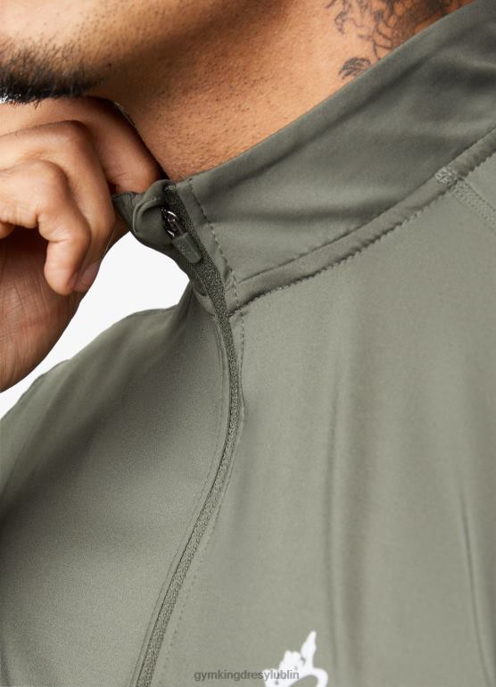 Gym King mężczyźni zareaguj na zamek 1/4 TBB0Z189 odzież khaki/czarny