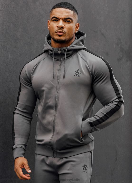 Gym King mężczyźni Polietylenowy top dresowy TBB0Z262 odzież ciemnoszary/czarny