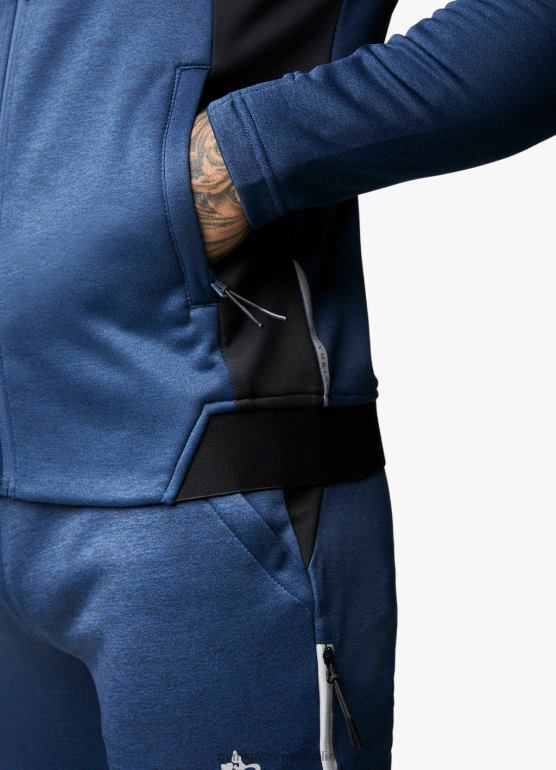 Gym King mężczyźni Wytrzymały kaptur z pełnym zamkiem błyskawicznym TBB0Z271 odzież granatowy/czarny