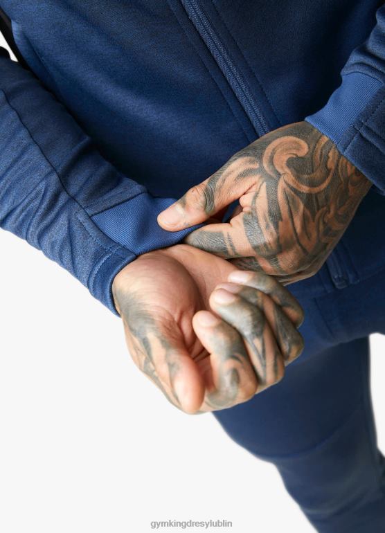 Gym King mężczyźni Wytrzymały kaptur z pełnym zamkiem błyskawicznym TBB0Z271 odzież granatowy/czarny